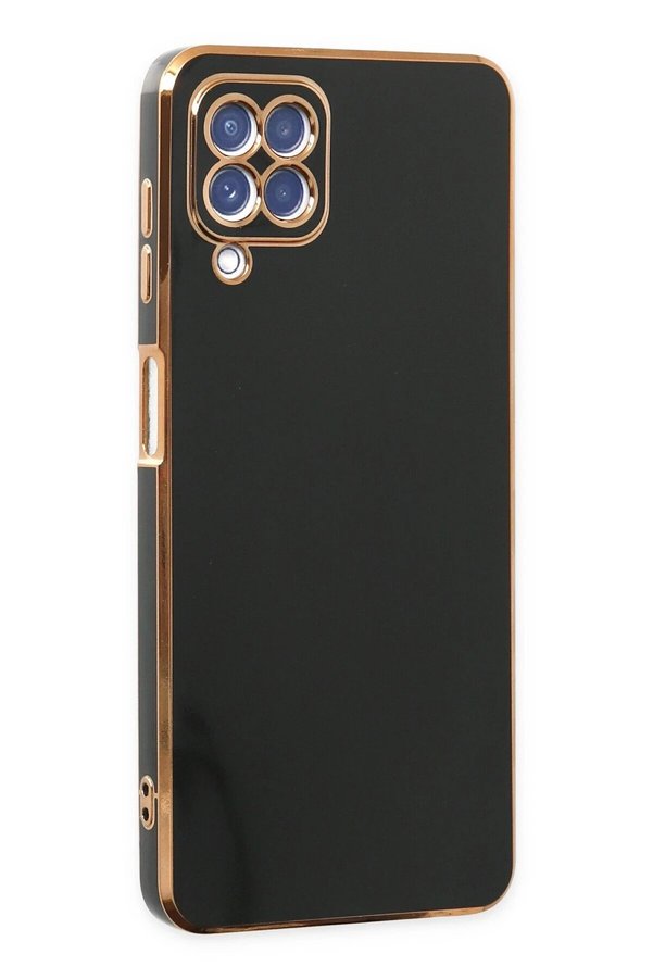 CepteToptan Samsung Galaxy A12 Kılıf Volet Silikon - Siyah - DROPX7507-1766