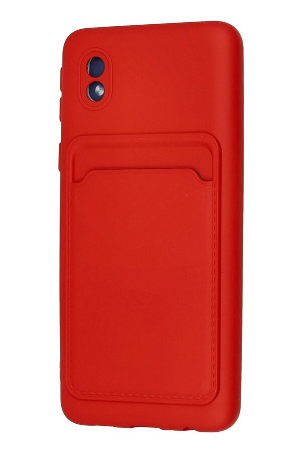 Samsung Galaxy A01 Core Kılıf Kelvi̇n Kartvi̇zi̇tli̇ Si̇li̇kon - Kırmızı - Dropx1051-9455