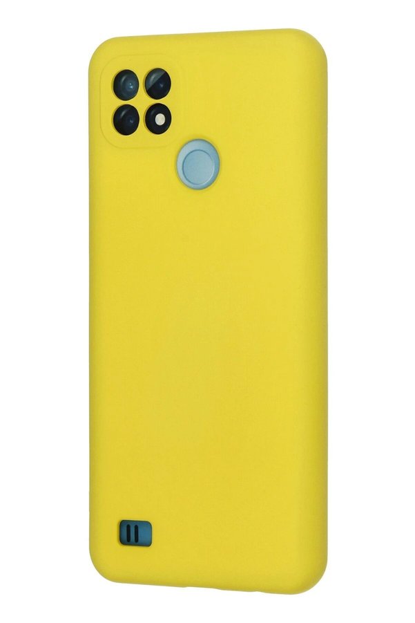 Realme C21 Kılıf Nano İçi̇ Kadi̇fe Si̇li̇kon - Sarı - Dropx1626-4253
