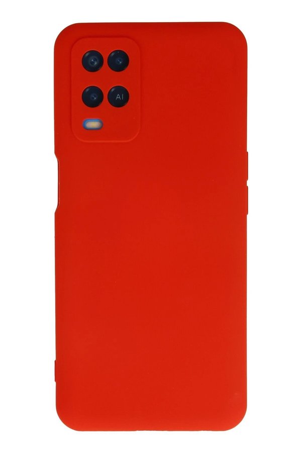 CepteToptan Oppo A54 4G Kılıf Nano içi Kadife Silikon - Kırmızı - DROPX8135-6651