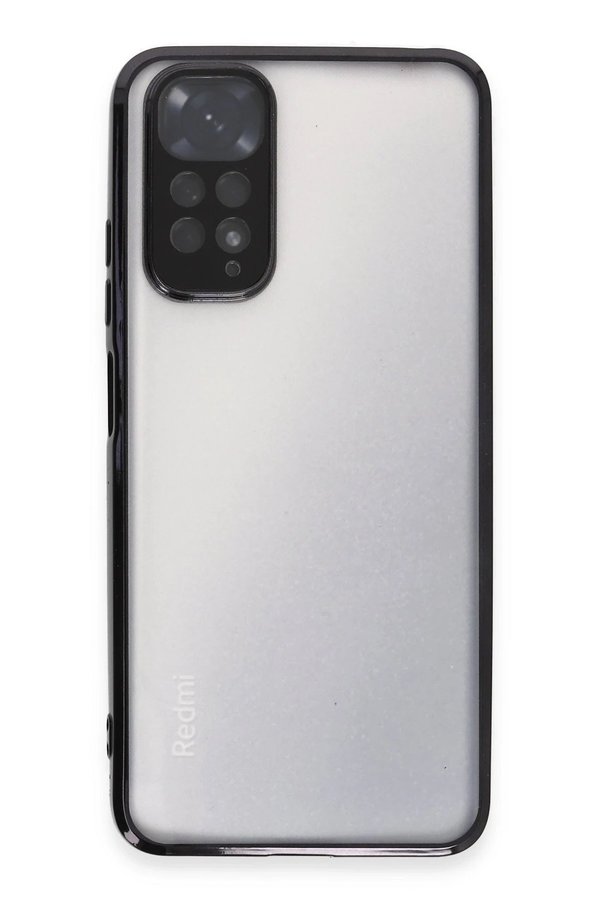 CepteToptan Xiaomi Redmi Note 11 Kılıf Lensli Silikon - Siyah - DROPX8724-1363
