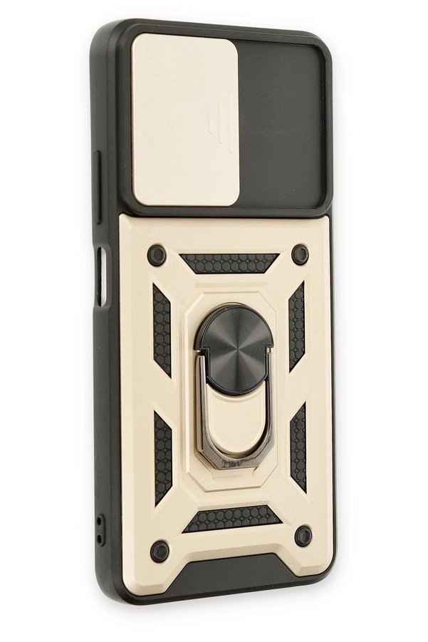 Xi̇aomi̇ Poco M4 Pro 5G Kılıf Pars Lens Yüzüklü Si̇li̇kon - Gold - Dropx6881-3302