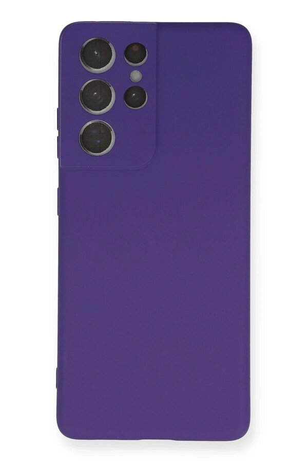 CepteToptan Samsung Galaxy S21 Ultra Kılıf Nano içi Kadife Silikon - Mor - DROPX3580-2958