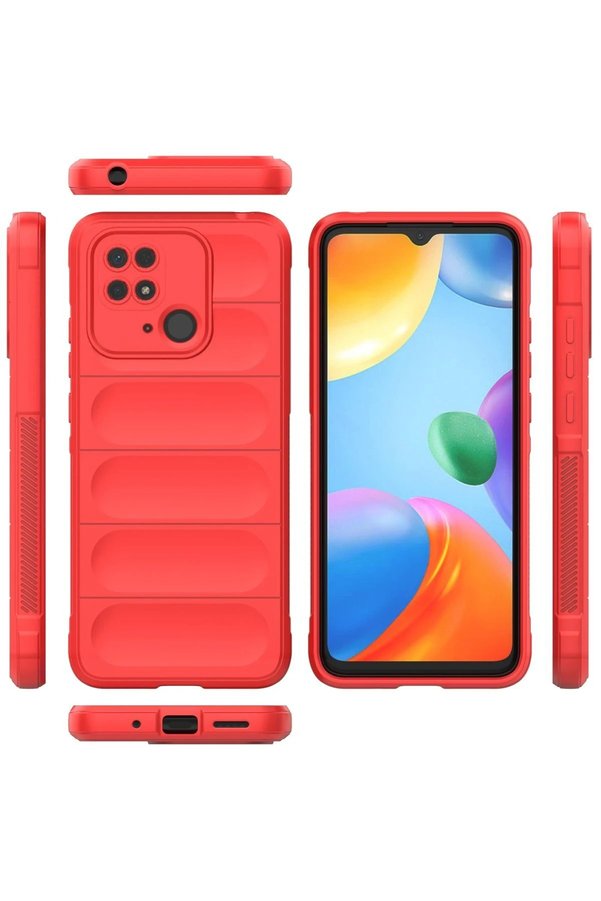 Xi̇aomi̇ Redmi̇ 10C Kılıf Opti̇mum Si̇li̇kon - Kırmızı - Dropx5670-5502