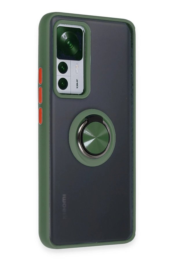 Xi̇aomi̇ Mi̇ 12T Pro Kılıf Montreal Yüzüklü Si̇li̇kon Kapak - Yeşi̇l - Dropx1099-7068