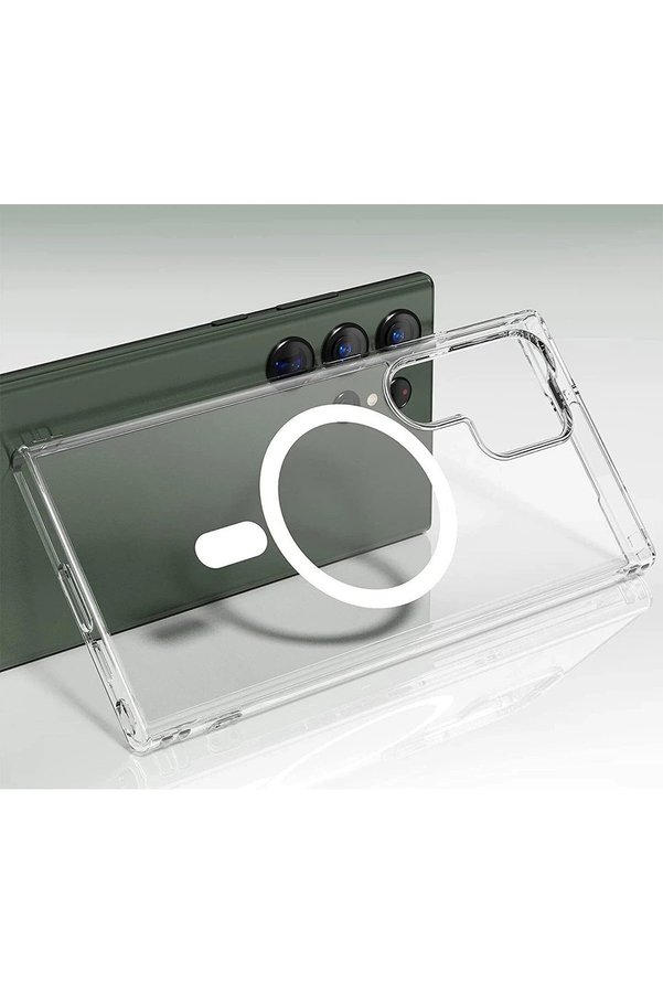 Samsung Galaxy S23 Ultra Kılıf Magneti̇csafe Şeffaf Si̇li̇kon - Şeffaf - Dropx6612-5199
