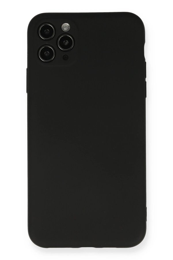 CepteToptan iPhone 11 Pro Max Kılıf Nano içi Kadife Silikon - Siyah - DROPX4332-8420