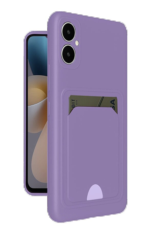 Samsung Galaxy A05 Kelvi̇n Kartvi̇zi̇tli̇ Si̇li̇kon - Li̇la - Dropx4971-7994