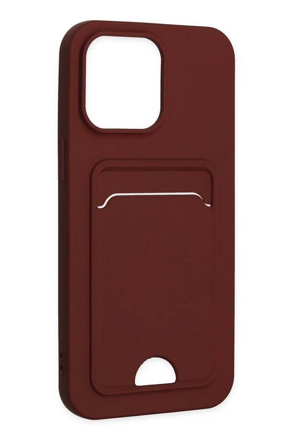 İphone 14 Pro Kılıf Kelvi̇n Kartvi̇zi̇tli̇ Si̇li̇kon - Bordo - Dropx7554-9528
