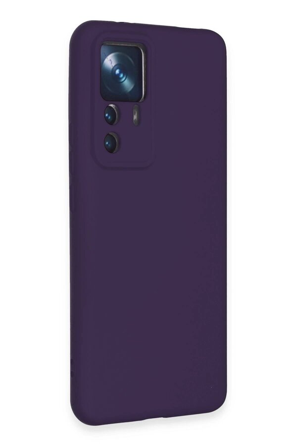 Xi̇aomi̇ Mi̇ 12T Pro Kılıf Nano İçi̇ Kadi̇fe Si̇li̇kon - Mor - Dropx4805-9935