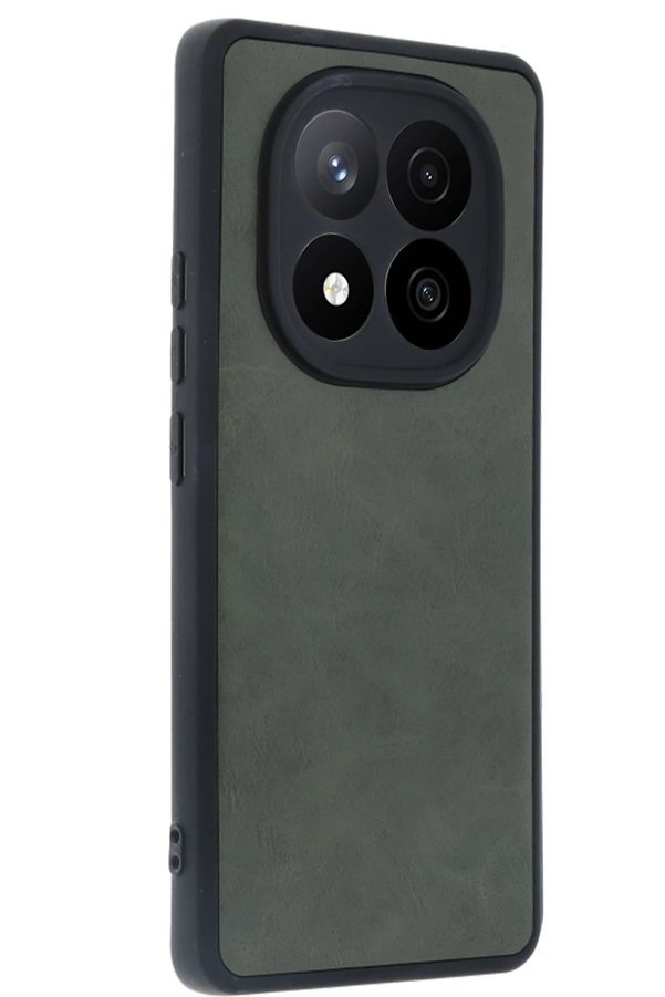 CepteToptan Xiaomi Redmi Note 14 Pro 4G Kılıf Aras Deri Kapak - Koyu Yeşil - DROPX5424-4646