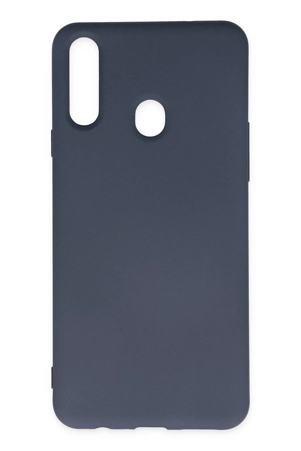 CepteToptan Samsung Galaxy A20S Kılıf Nano içi Kadife Silikon - Gri - DROPX4133-1448