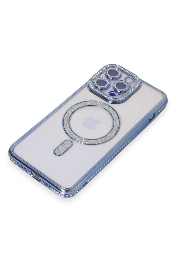 İphone 15 Pro Kılıf Joke Si̇mli̇ Magneti̇csafe Kılıf - Mavi̇ - Dropx1215-4064