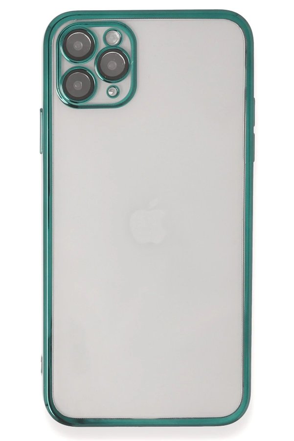 CepteToptan iPhone 11 Pro Max Kılıf Lensli Silikon - Yeşil - DROPX8102-3684