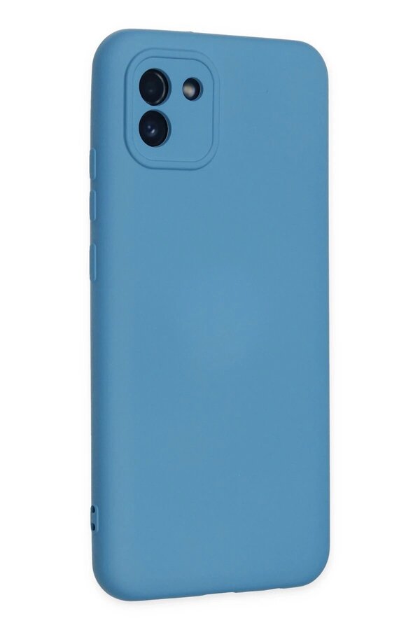 Samsung Galaxy A03 Kılıf Nano İçi̇ Kadi̇fe Si̇li̇kon - Mavi̇ - Dropx8131-1047