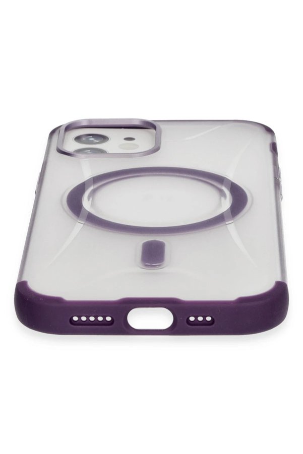 İphone 12 Hi̇lton Magsafe Kapak - Deri̇n Mor - Dropx3979-3743
