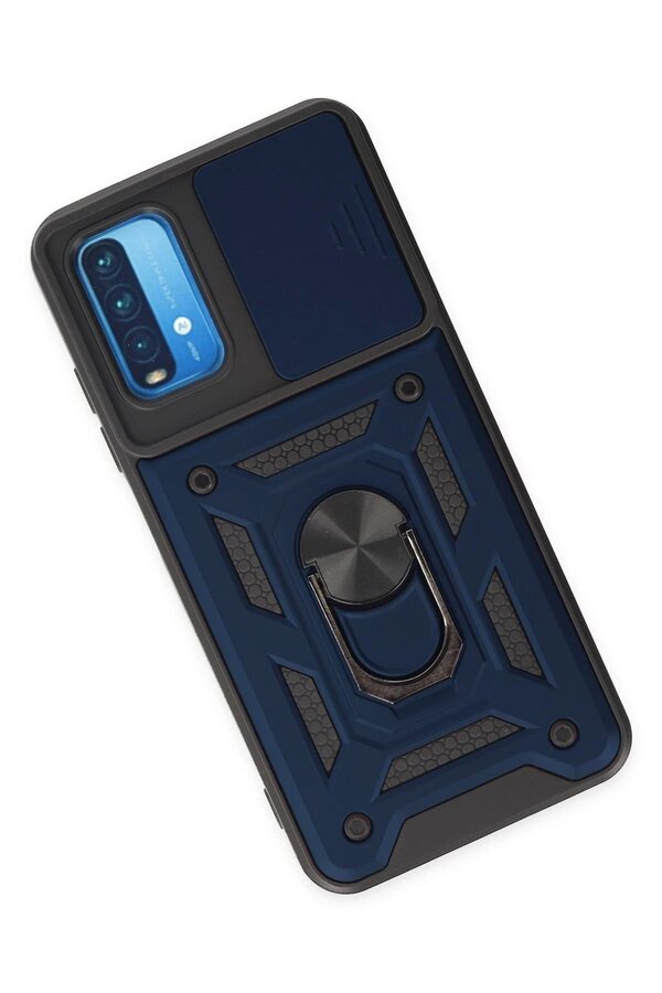 Xi̇aomi̇ Redmi̇ Note 9 4G Kılıf Pars Lens Yüzüklü Si̇li̇kon - Laci̇vert - Dropx7192-4848