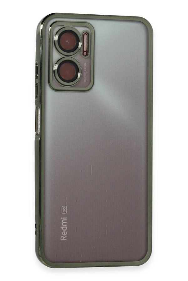 CepteToptan Xiaomi Redmi 10 5G Kılıf Lensli Silikon - Yeşil - DROPX6752-9365