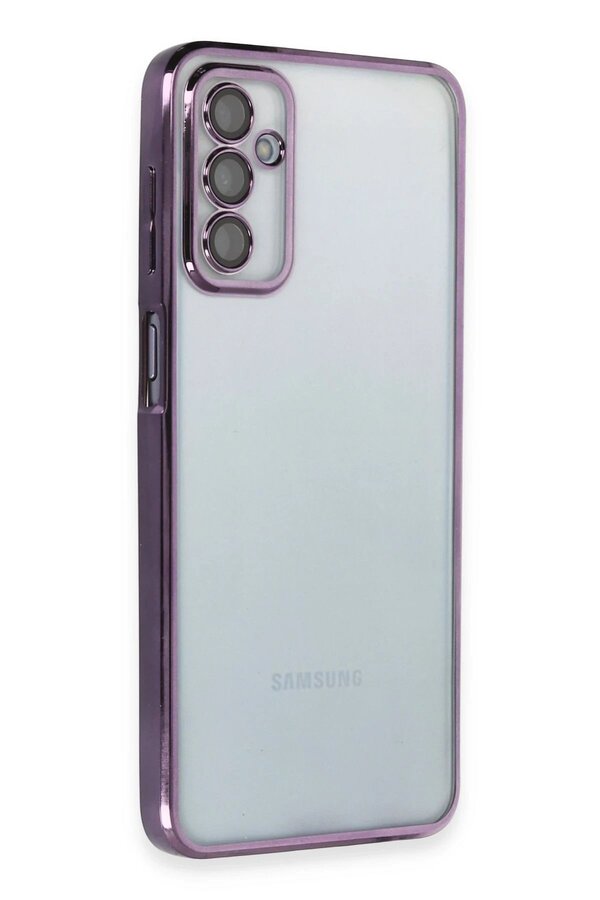 CepteToptan Samsung Galaxy M23 Kılıf Lensli Silikon - Mor - DROPX3833-9220