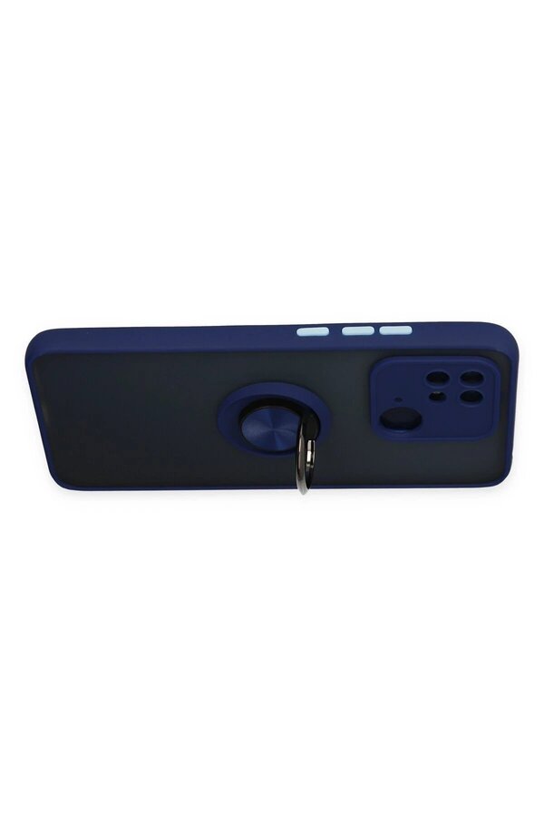 Xi̇aomi̇ Redmi̇ 10C Kılıf Montreal Yüzüklü Si̇li̇kon Kapak - Laci̇vert - Dropx4072-2493