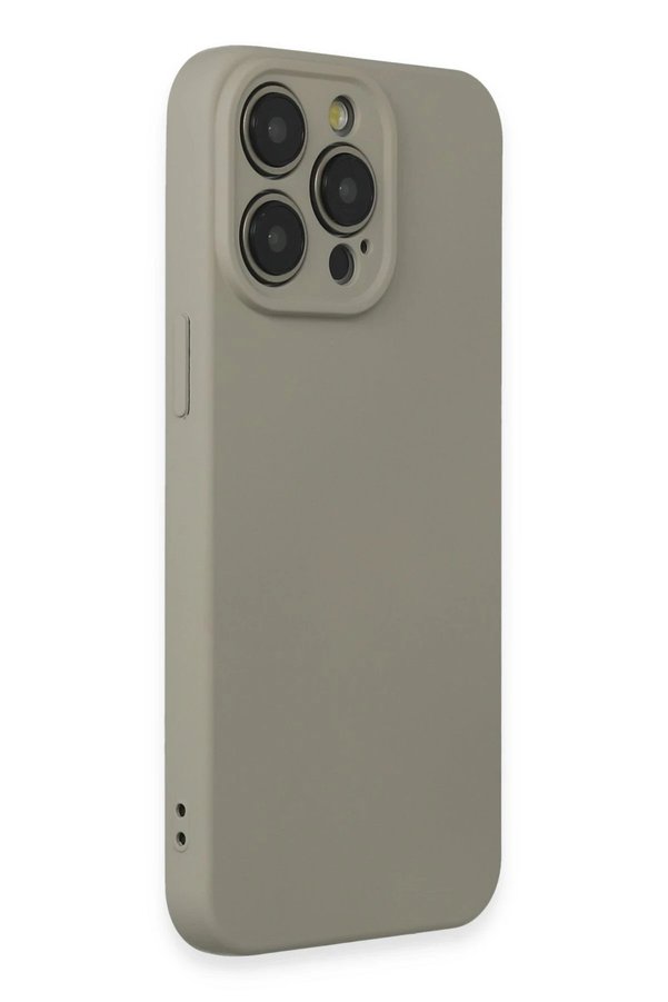 İphone 15 Pro Max Kılıf Nano İçi̇ Kadi̇fe Si̇li̇kon - Beyaz Ti̇tanyum - Dropx7390-1379