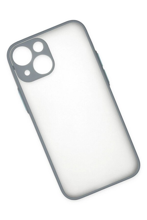 İphone 15 Plus Kılıf Montreal Si̇li̇kon Kapak - Gri̇ - Dropx4741-4056