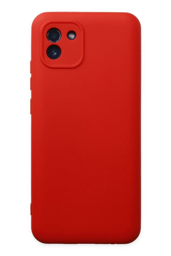 CepteToptan Samsung Galaxy A03 Kılıf Nano içi Kadife Silikon - Kırmızı - DROPX1198-3913