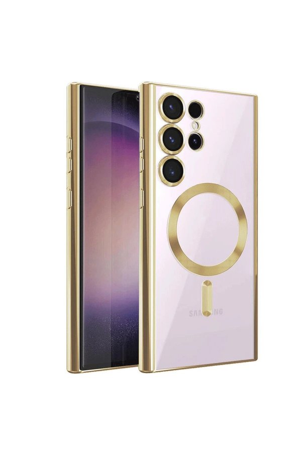 CepteToptan Samsung Galaxy S23 Ultra Kılıf Kross Magneticsafe Kapak - Gold - DROPX9815-1928