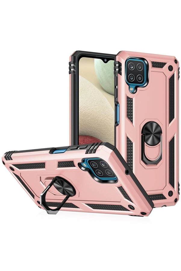 Samsung Galaxy A22 Kılıf Sofya Yüzüklü Si̇li̇kon Kapak - Rose - Dropx2942-1501