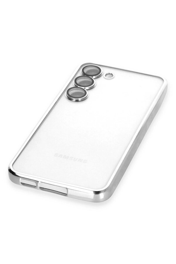 Samsung Galaxy S24 Kılıf Lensli̇ Si̇li̇kon - Gümüş - Dropx1001-9855
