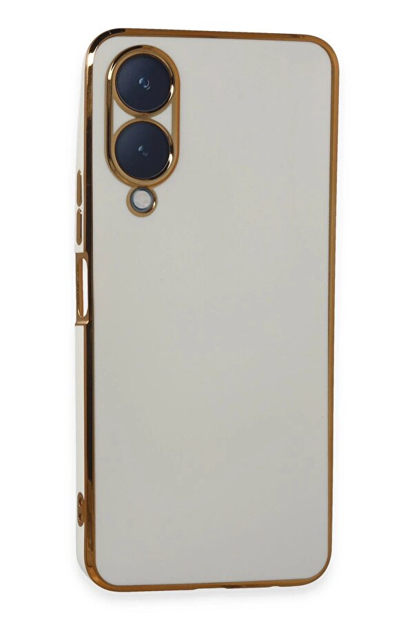 CepteToptan Vivo Y17S Kılıf Volet Silikon - Beyaz - DROPX3530-6226