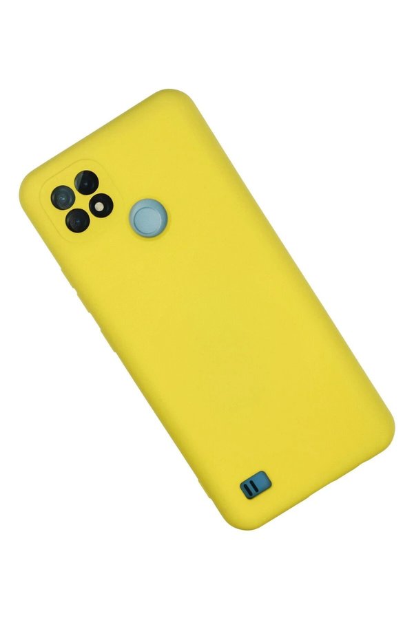 Realme C21 Kılıf Nano İçi̇ Kadi̇fe Si̇li̇kon - Sarı - Dropx1626-4253