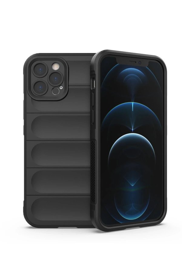 CepteToptan iPhone 12 Pro Kılıf Optimum Silikon - Siyah - DROPX9712-8323