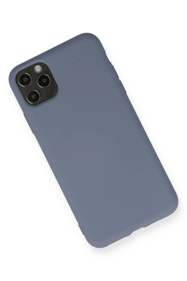 İphone 11 Pro Max Kılıf Nano İçi̇ Kadi̇fe Si̇li̇kon - Gri̇ - Dropx1744-2378
