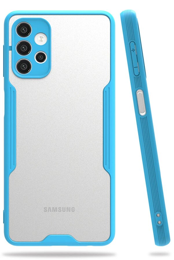 CepteToptan Samsung Galaxy A72 Kılıf Platin Silikon - Mavi - DROPX3074-5298
