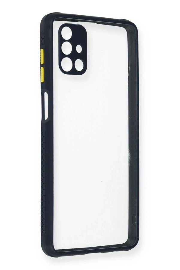 CepteToptan Samsung Galaxy M51 Kılıf Miami Şeffaf Silikon - Lacivert - DROPX7826-5326