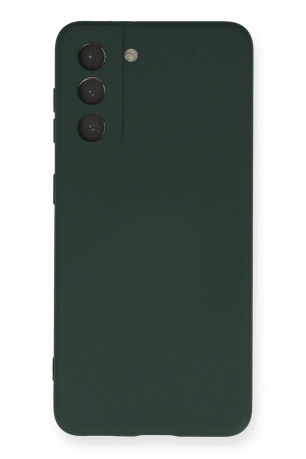 CepteToptan Samsung Galaxy S21 Kılıf Nano içi Kadife Silikon - Koyu Yeşil - DROPX9859-7961