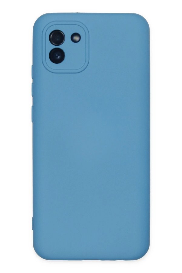 CepteToptan Samsung Galaxy A03 Kılıf Nano içi Kadife Silikon - Mavi - DROPX8131-1047