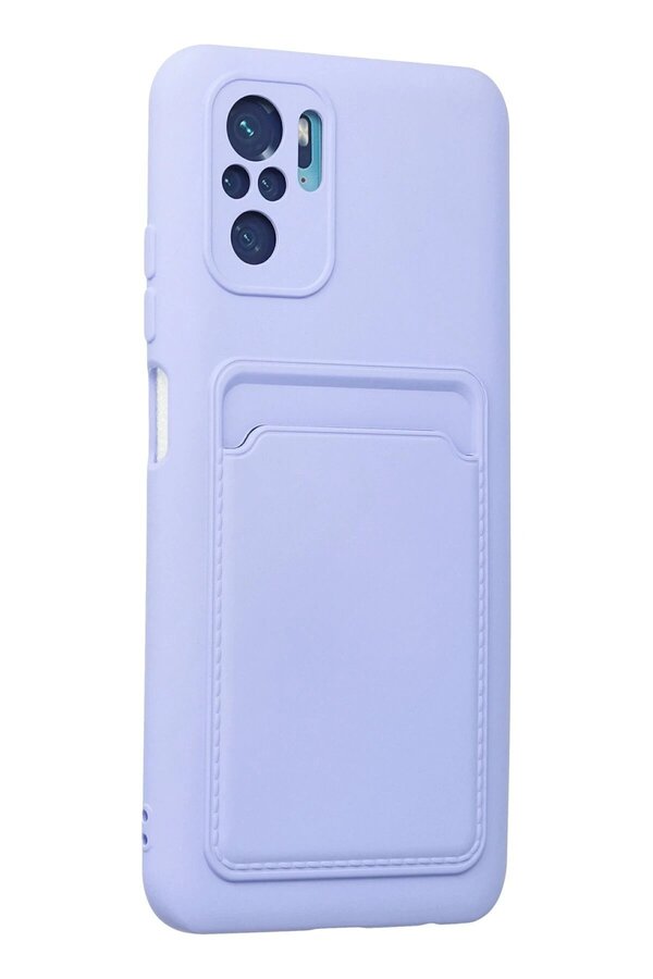 Xi̇aomi̇ Redmi̇ Note 10S Kılıf Kelvi̇n Kartvi̇zi̇tli̇ Si̇li̇kon - Li̇la - Dropx4260-7072