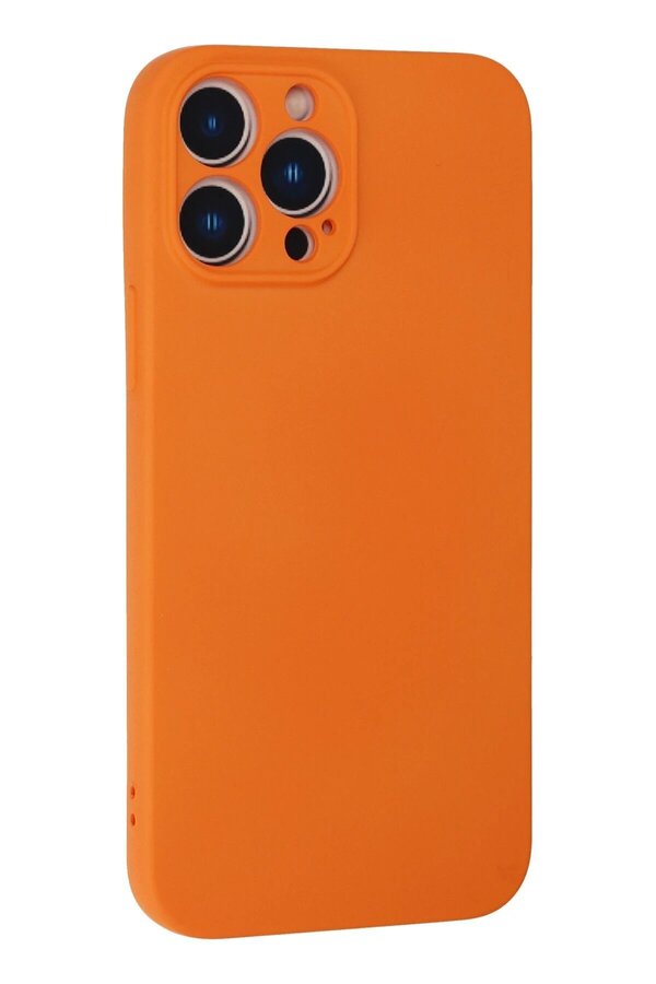 İphone 13 Pro Kılıf Nano İçi̇ Kadi̇fe Si̇li̇kon - Turuncu - Dropx8121-3252