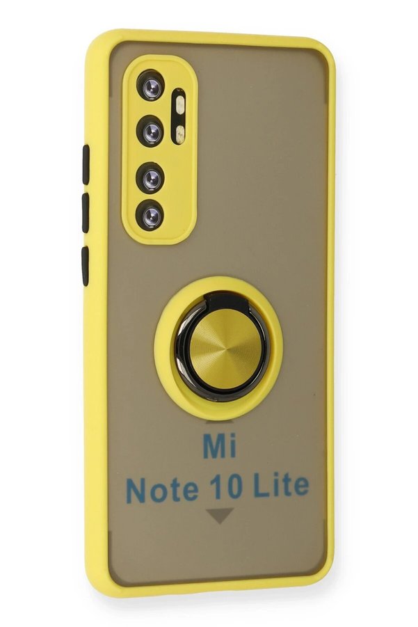 Xi̇aomi̇ Mi̇ Note 10 Li̇te Kılıf Montreal Yüzüklü Si̇li̇kon Kapak - Sarı - Dropx9766-7810