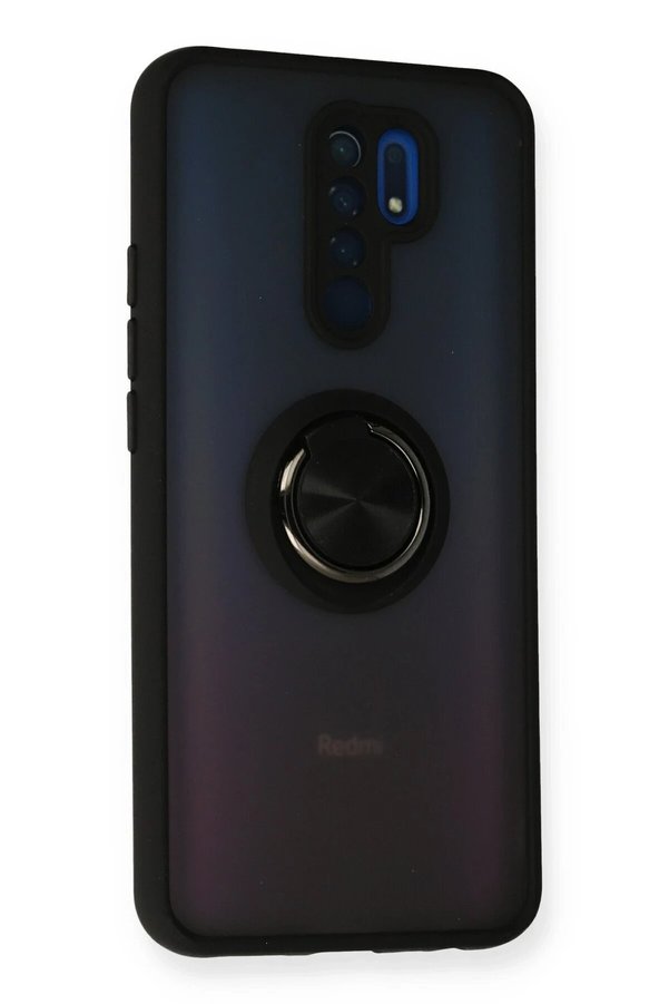 Xi̇aomi̇ Redmi̇ 9 Kılıf Montreal Yüzüklü Si̇li̇kon Kapak - Si̇yah - Dropx4691-4286