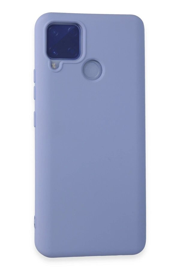 CepteToptan Realme C15 Kılıf Nano içi Kadife Silikon - Lila - DROPX3391-6276