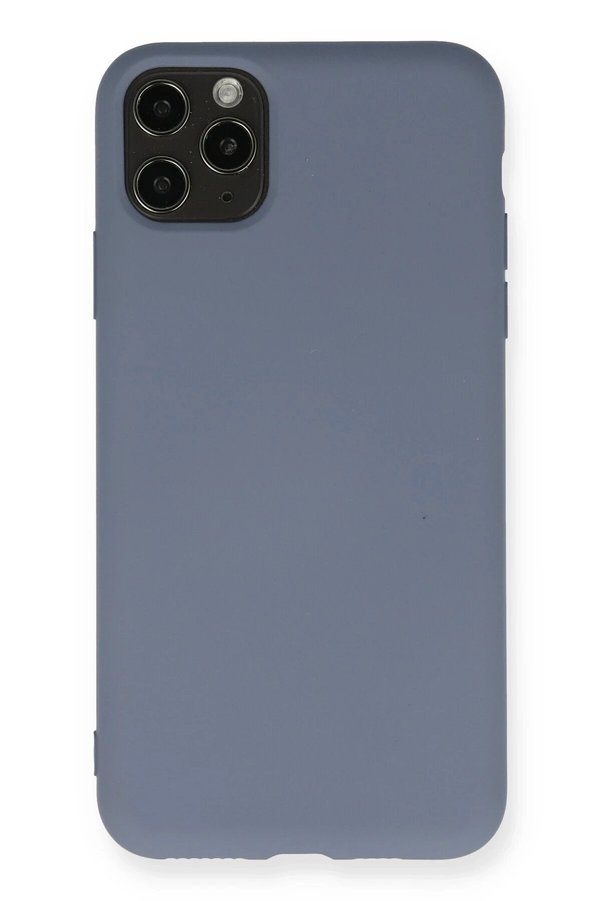 CepteToptan iPhone 11 Pro Max Kılıf Nano içi Kadife Silikon - Gri - DROPX1744-2378
