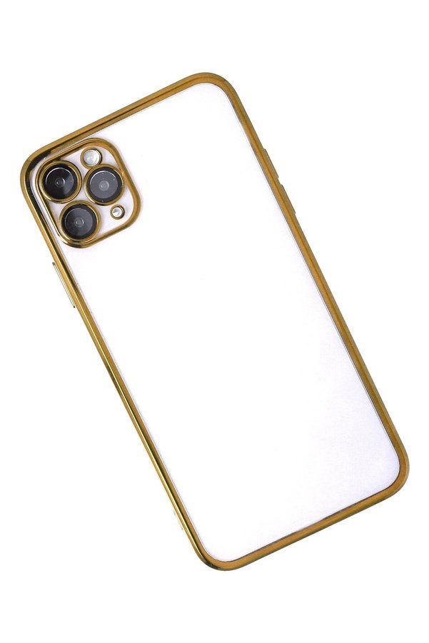 İphone 11 Pro Max Kılıf Lensli̇ Si̇li̇kon - Gold - Dropx2777-5366
