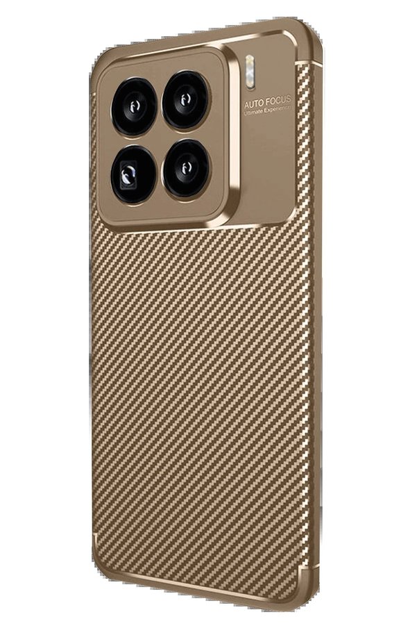 CepteToptan Xiaomi Mi 15 Pro Kılıf Auto Focus Karbon Kapak - Kahverengi - DROPX3999-3131