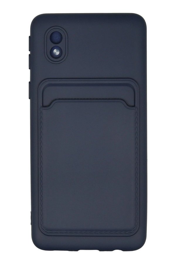 CepteToptan Samsung Galaxy A01 Core Kılıf Kelvin Kartvizitli Silikon - Lacivert - DROPX8962-7993