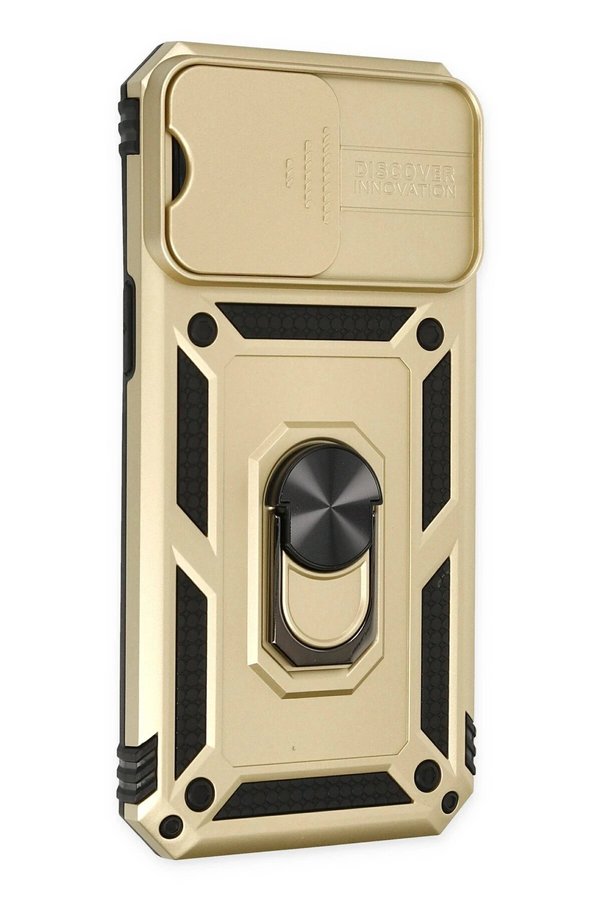 İphone 14 Pro Max Kılıf Pars Lens Yüzüklü Si̇li̇kon - Gold - Dropx8844-8683