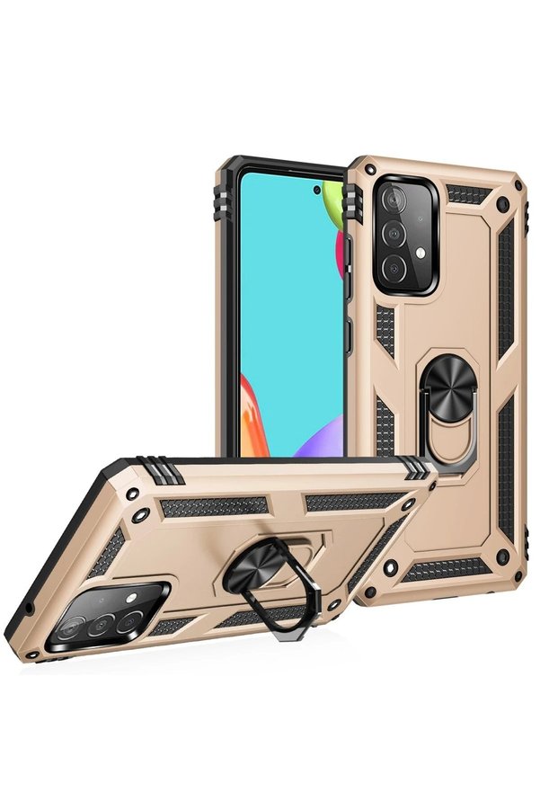 Samsung Galaxy A33 5G Kılıf Sofya Yüzüklü Si̇li̇kon Kapak - Gold - Dropx7706-5309