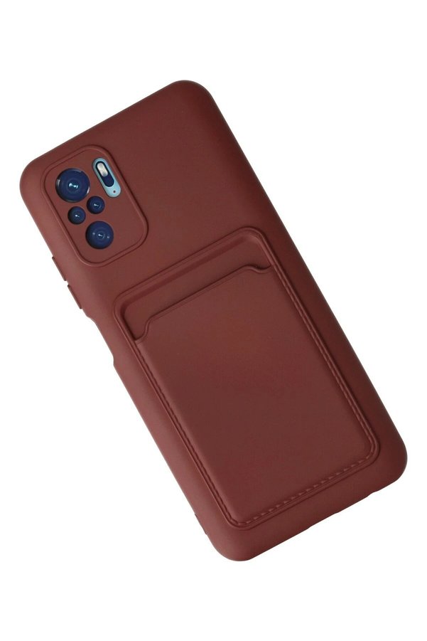 Xi̇aomi̇ Redmi̇ Note 10S Kılıf Kelvi̇n Kartvi̇zi̇tli̇ Si̇li̇kon - Bordo - Dropx5556-6487